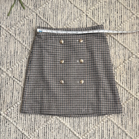Petite Brushed Check Button Wrap A-Line Skirt - Picture 5 of 13